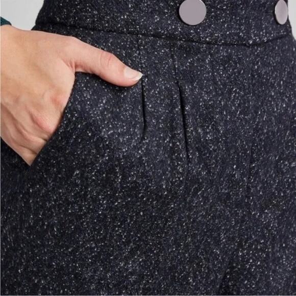 Modcloth High-Waisted Tweed Flannel Wide Leg Trouser Pants Womens 4 - Picture 2 of 11